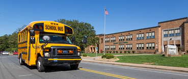 School Bus and Building
